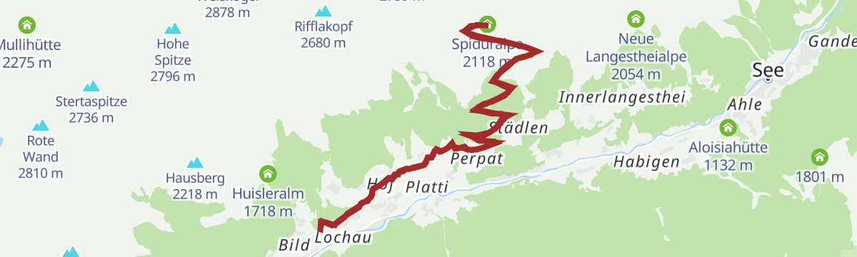 Route map: 7167 Spidur Alpe Tour
